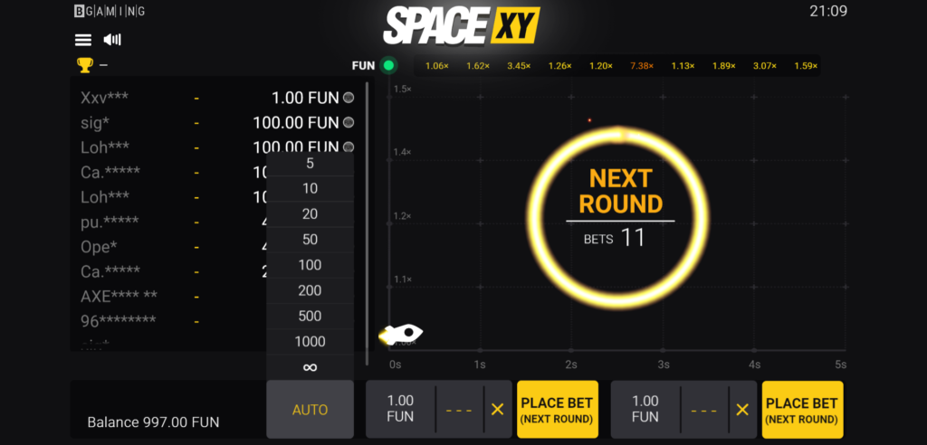 Qual é a vitória máxima possível no Space XY?